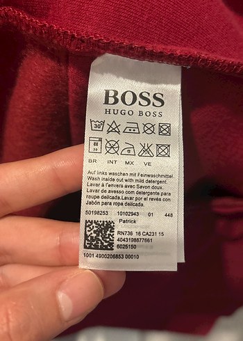 xxl Beden bordo Renk Orijinal Hugo Boss Bordo Fermuarlı Erkek Streetwear