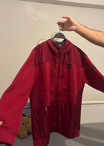 Orijinal Hugo Boss Bordo Fermuarlı Erkek Streetwear