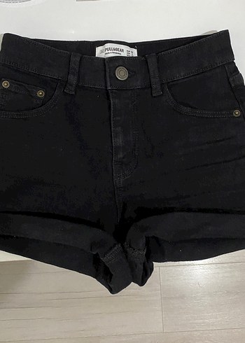 34 Beden siyah Renk Kadın Siyah Mini Denim Şort