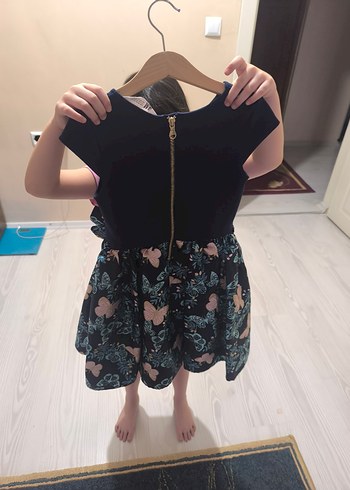 H&M Kız Çocuk Siyah Baskılı Salaş Elbise