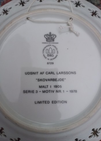 DANİMARKA ANTİKA PORSELEN DUVAR TABAĞI - Görsel 4