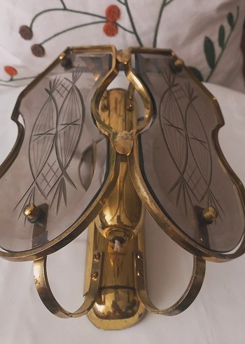 PİRİNÇ KAİDELİ KRİSTAL CAMLI DUVAR APLİĞİ