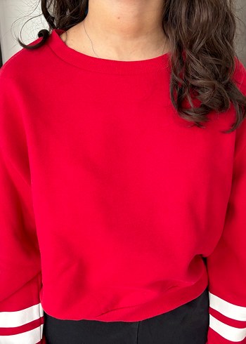 Kırmızı Oversize Kadın Sweatshirt
