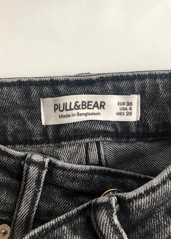 Gri siyah karışımlı Düğmeli Kadın Denim Pantolon - Görsel 4