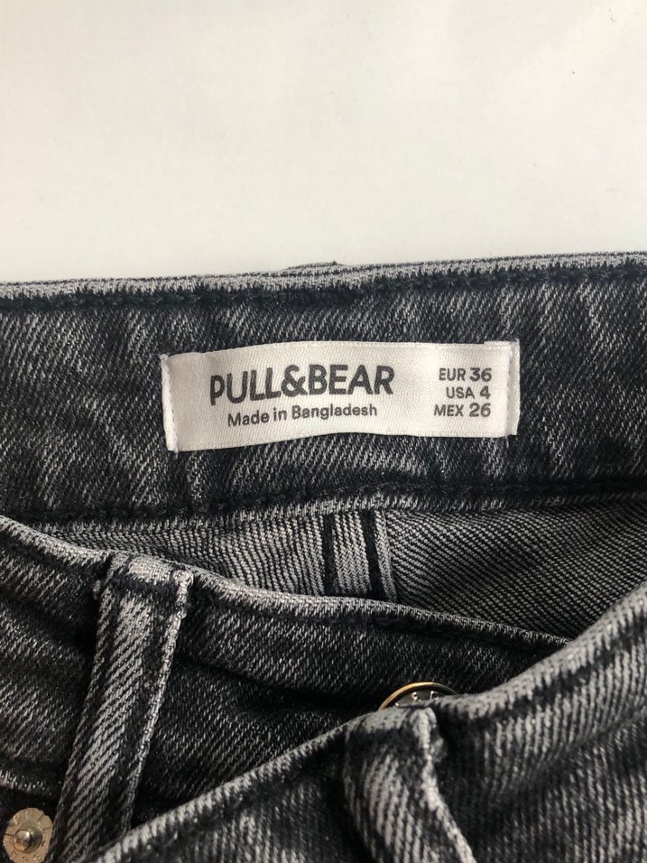 Gri siyah karışımlı Düğmeli Kadın Denim Pantolon - Görsel 4