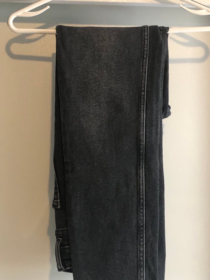 Gri siyah karışımlı Düğmeli Kadın Denim Pantolon - Görsel 3