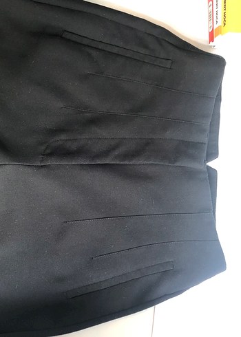 Siyah Pilili Kadın Kumaş Pantolon - Görsel 4