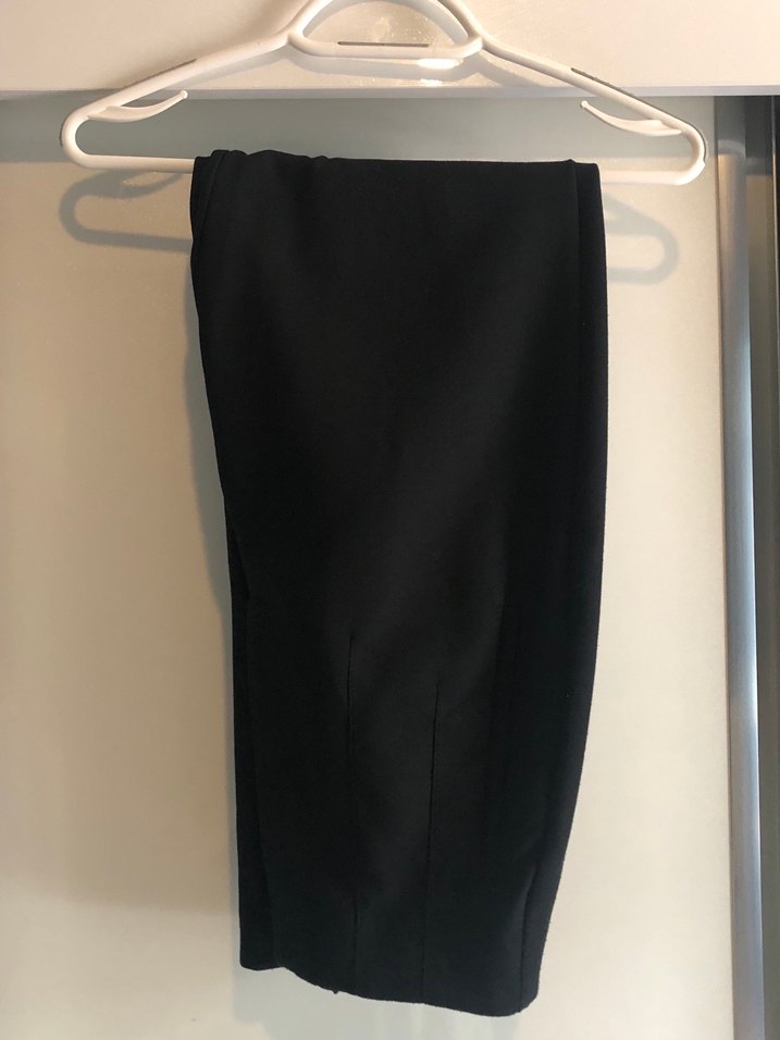 Siyah Pilili Kadın Kumaş Pantolon - Görsel 2