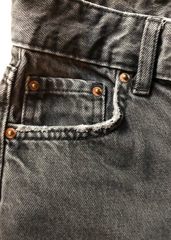 Kadın Siyah Bol Kesim Midi Kot Pantolon - Görsel 3