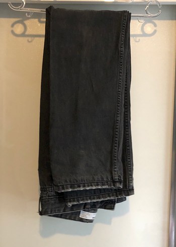 Kadın Siyah Bol Kesim Midi Kot Pantolon - Görsel 2