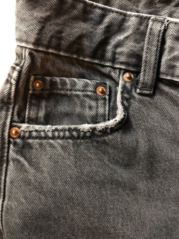 Kadın Siyah Bol Kesim Midi Kot Pantolon - Görsel 3