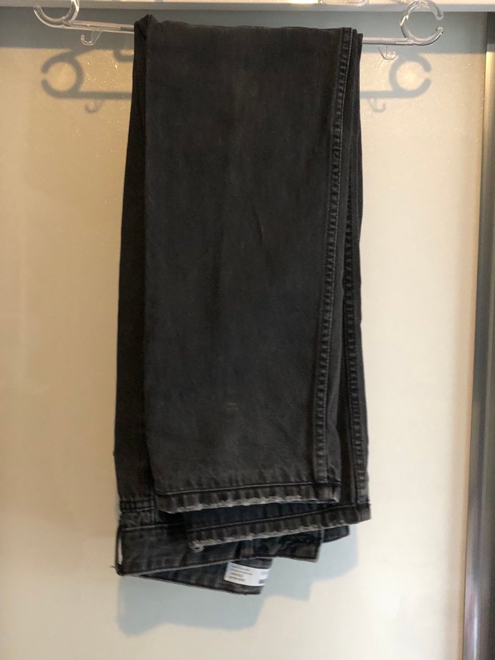 Kadın Siyah Bol Kesim Midi Kot Pantolon - Görsel 2