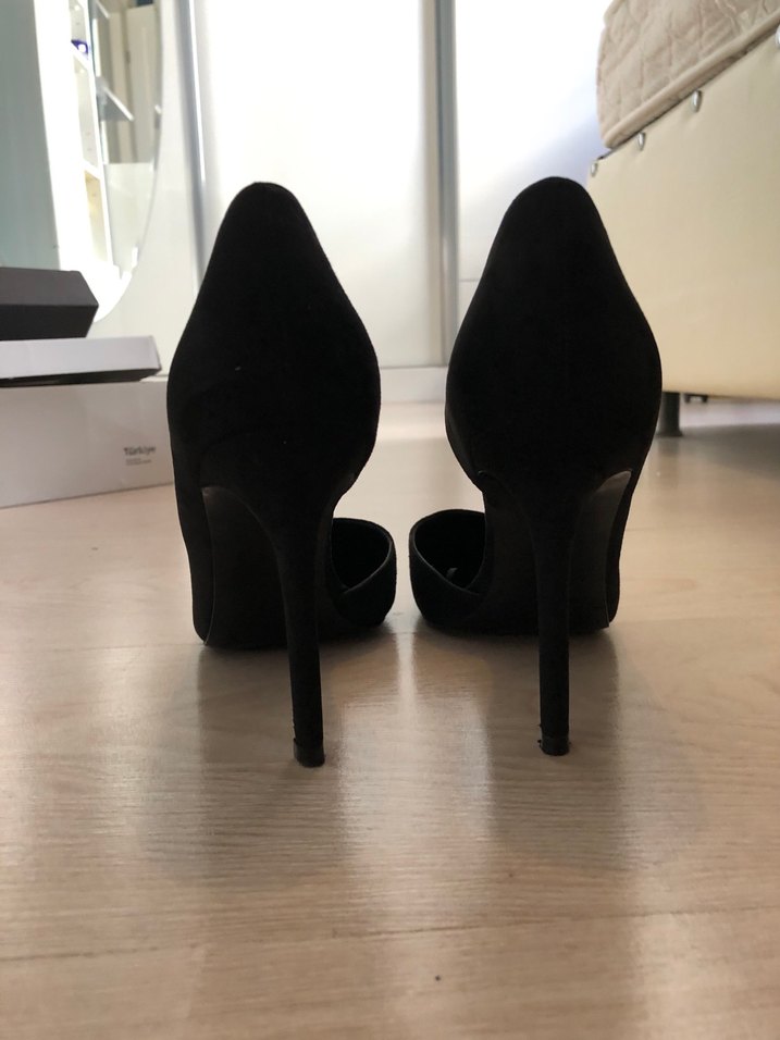 Siyah Minimalist Stiletto Topuklu Kadın Ayakkabı - Görsel 2