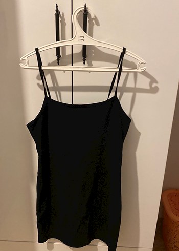 Siyah Strappy Midi Kadın Atlet
