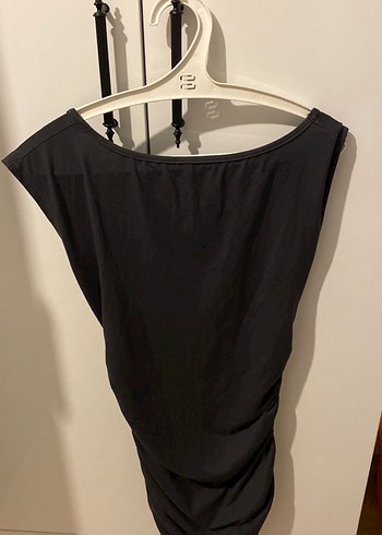 Drapeli Siyah Midi Hamile Eteği - Görsel 3