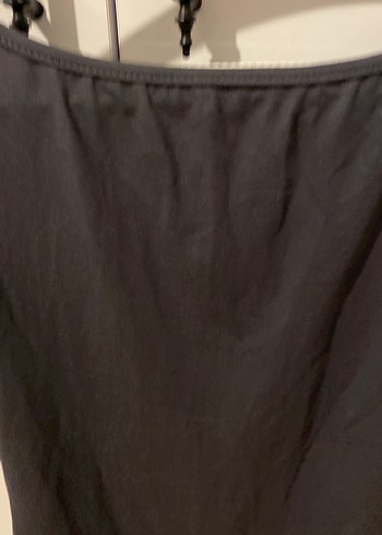 Drapeli Siyah Midi Hamile Eteği - Görsel 4