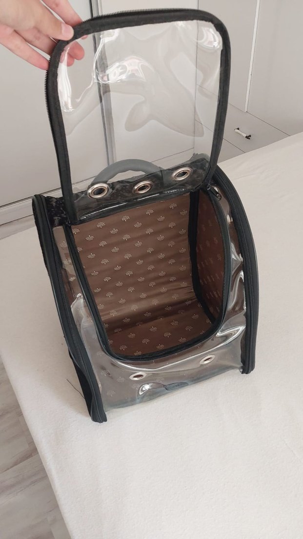 Siyah Şeffaf Evcil Hayvan Taşıma Çantası - Görsel 2