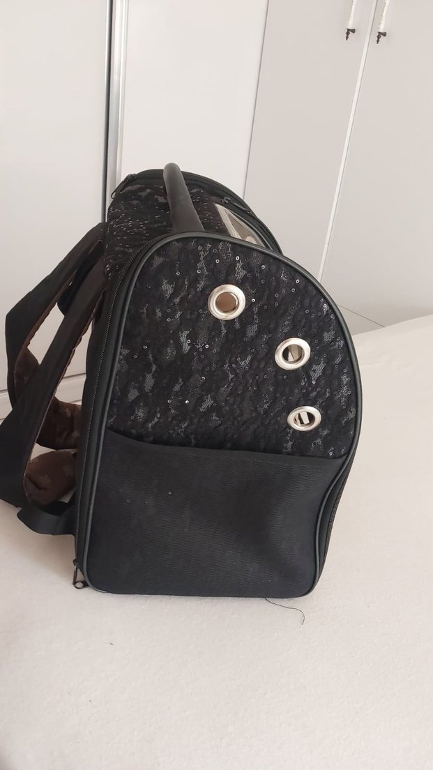 Siyah Şeffaf Evcil Hayvan Taşıma Çantası - Görsel 3