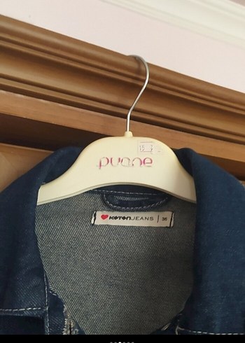s Beden Düğmeli Mavi Kadın Denim Ceket