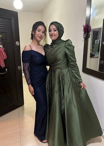 Miss Poem Koyu Lacivert Drapeli Uzun Straplez Abiye Elbise