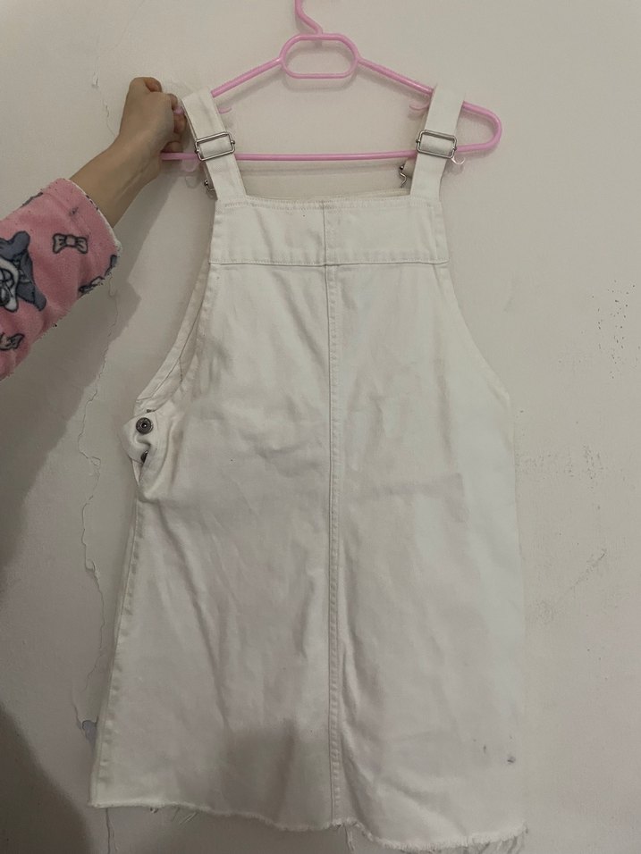 Beyaz askılı tulum elbise - Görsel 2