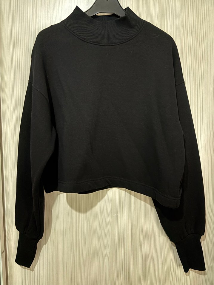 Kadın Siyah dik Yakalı Sweatshirt - Görsel 2