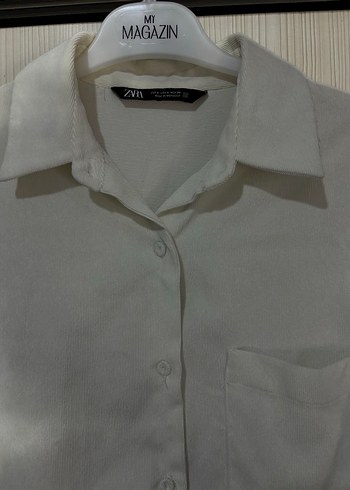 Kırık beyaz zara kadife Düğmeli - Görsel 3