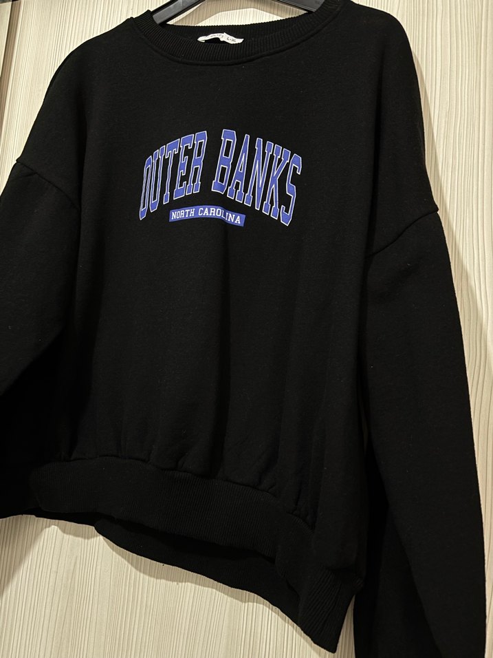 Siyah Kadın Oversize Sweatshirt - Görsel 2