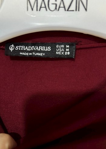 Bordo Kadın Uzun Kollu Boğazlı Bluz - Görsel 3