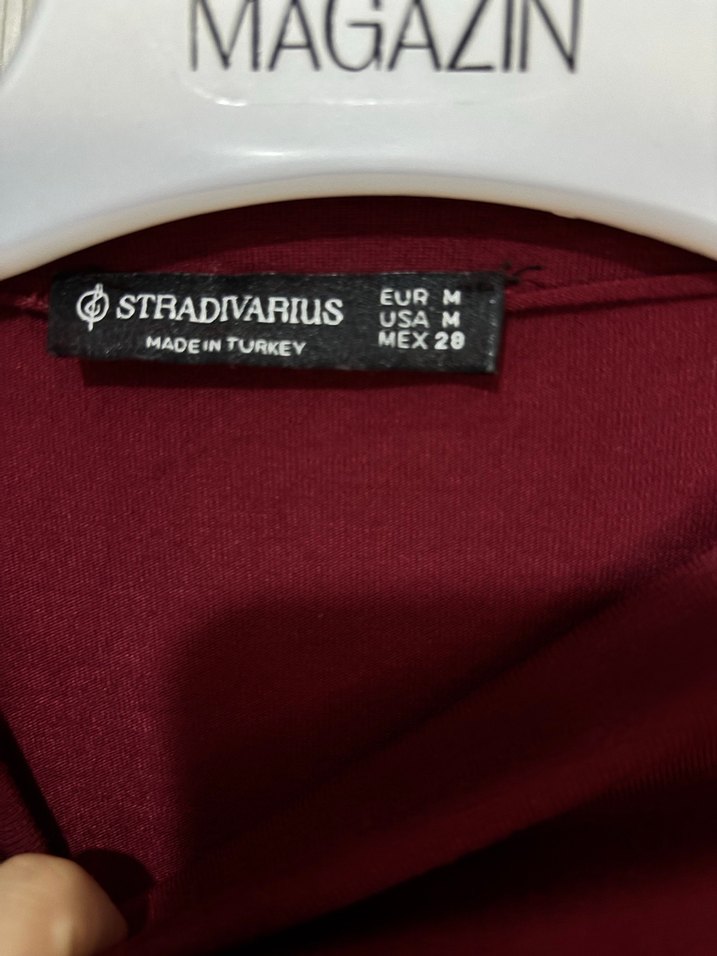 Bordo Kadın Uzun Kollu Boğazlı Bluz - Görsel 3