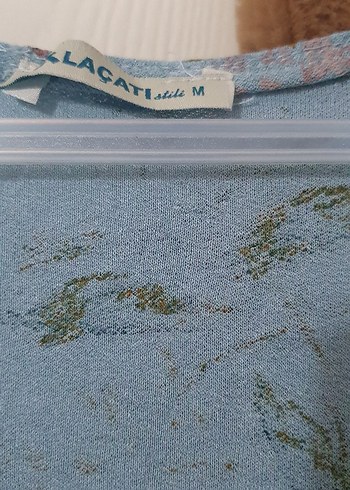 Mavi V Yaka Düğmeli elbise - Görsel 3