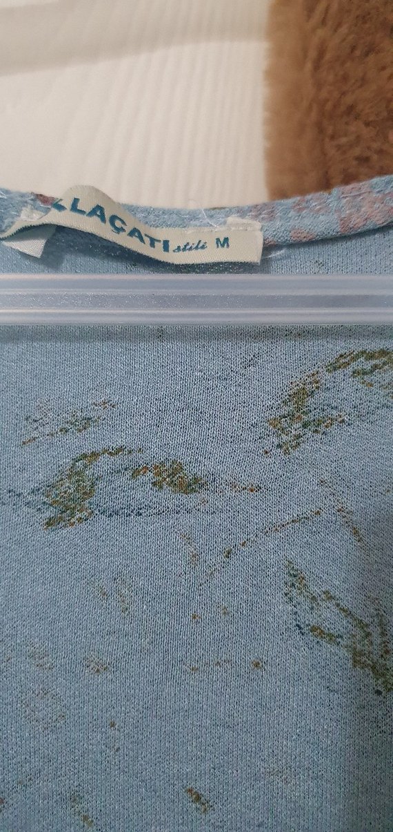 Mavi V Yaka Düğmeli elbise - Görsel 3