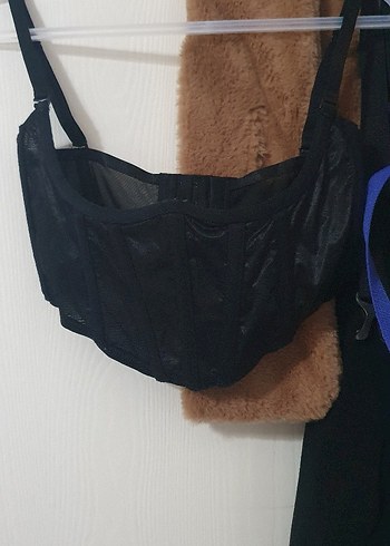 Zincir Detaylı Siyah Deri Gotik Büstiyer - Görsel 3