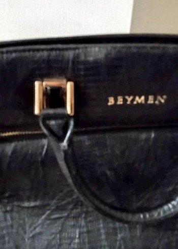 Beymen Siyah Yılan Derisi Desenli Deri Çanta