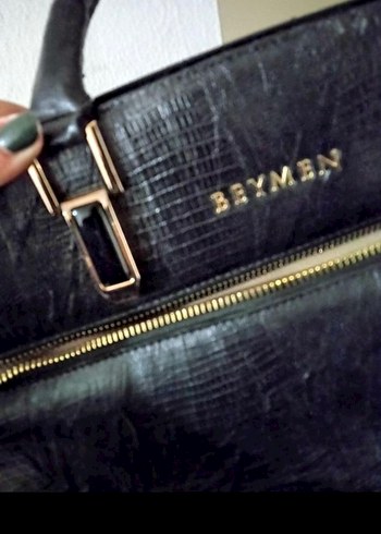 Beymen Siyah Yılan Derisi Desenli Deri Çanta - Görsel 3