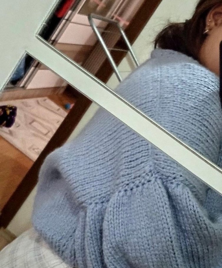 Gri Kadın Kısa Örgü Hırka - Görsel 4