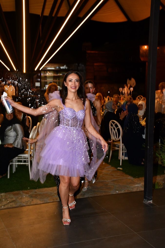 Mor Mini Payetli Straplez Abiye Elbise - Görsel 2