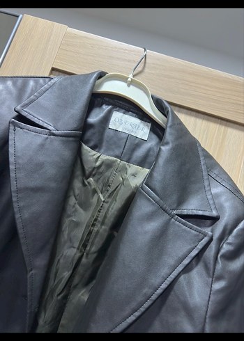 xl Beden Kadın Siyah Deri Ceket Notch Yaka
