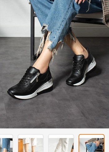 Siyah Dolgu Topuklu Spor Ayakkabı - Görsel 2