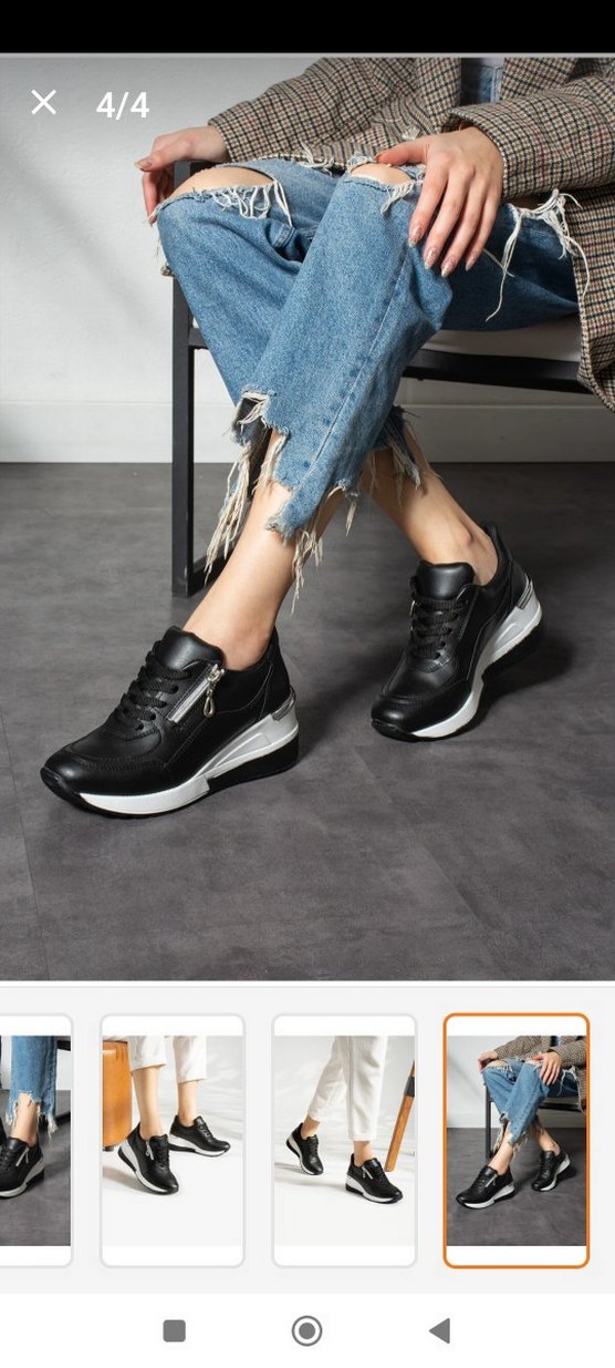 Siyah Dolgu Topuklu Spor Ayakkabı - Görsel 2