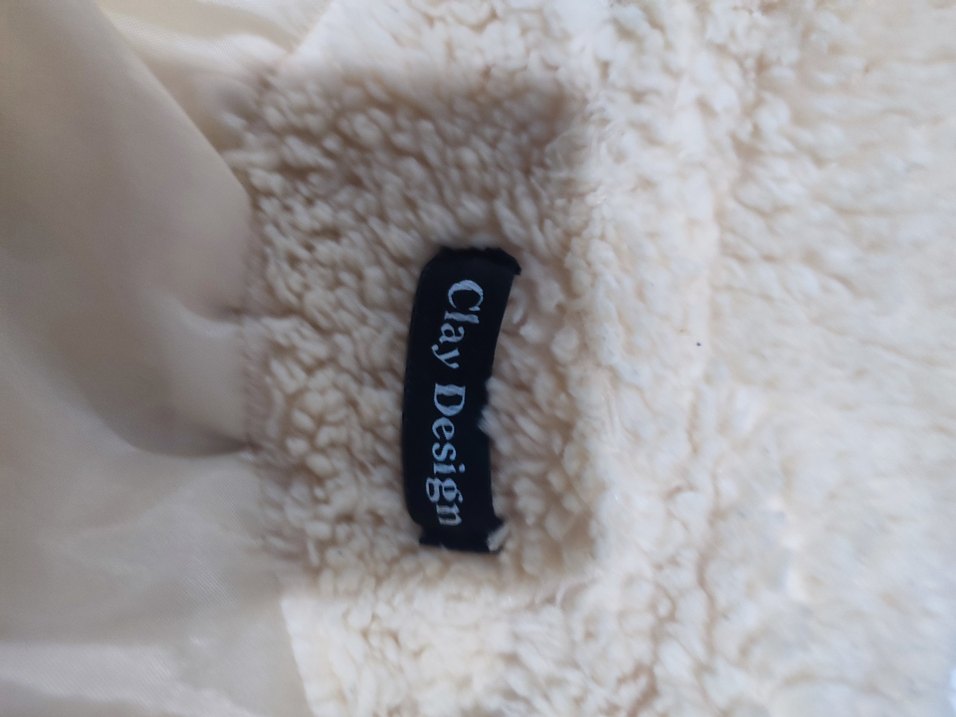 Bej Uzun Peluş Kadın Kaban - Görsel 4