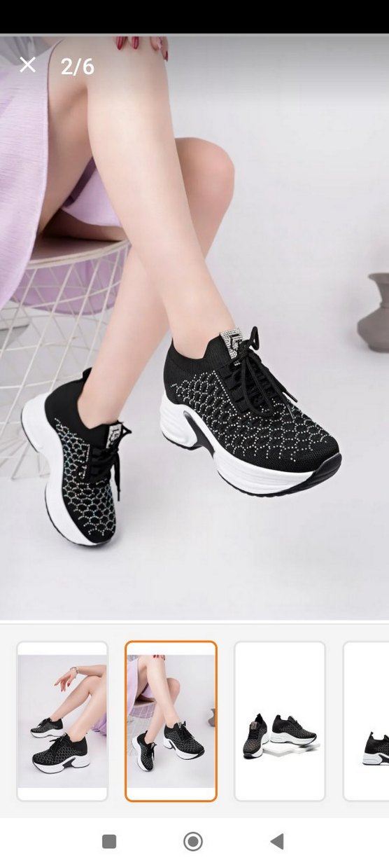 Yılan Desenli Siyah Platform gizli topuk Spor Ayakkabı - Görsel 4