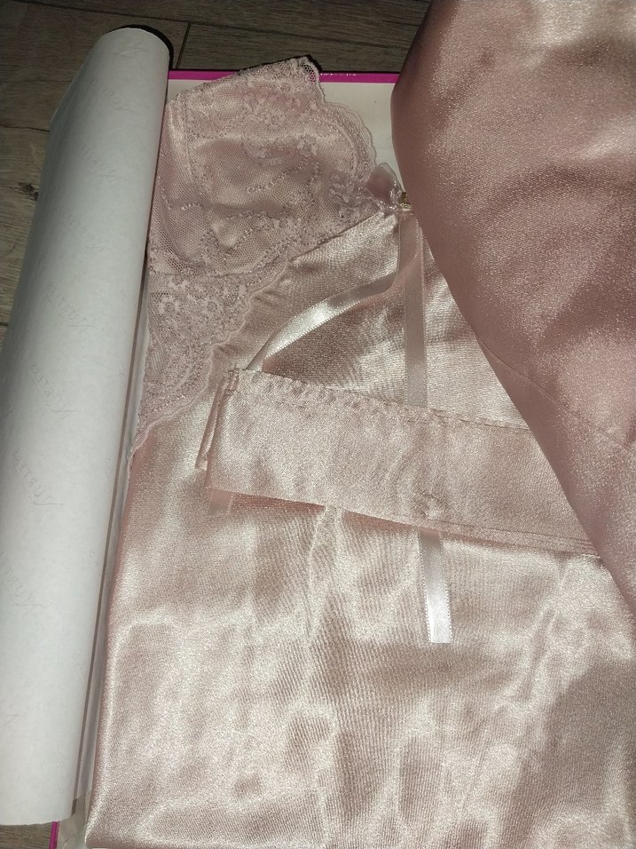 İşlemeli Pembe Uzun Kadın Gecelik Takımı - Görsel 3