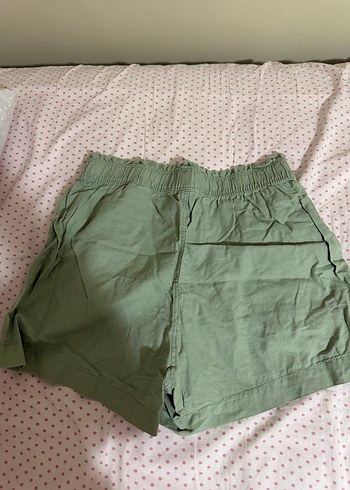 H&M Hm yeşil kadın şort kumaş şort geniş