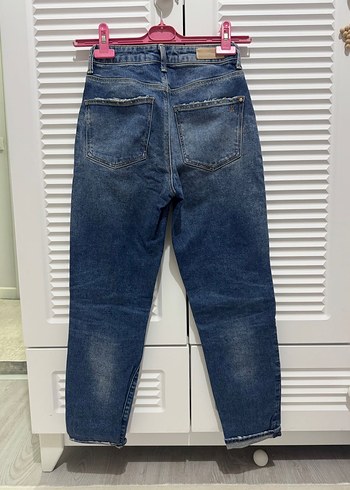 xs Beden Mavi Rahat Kesim Kadın Denim Pantolon