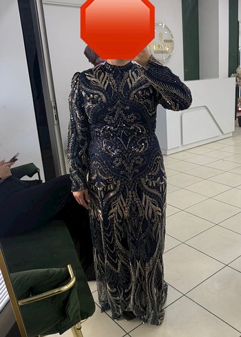 Uzun Kol Payetli Bohem Kadın Abiye Elbise - Görsel 2