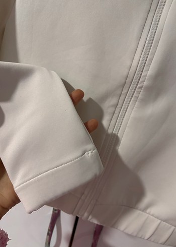 Beyaz Kısa Fermuarlı Kadın Ceket - Görsel 2