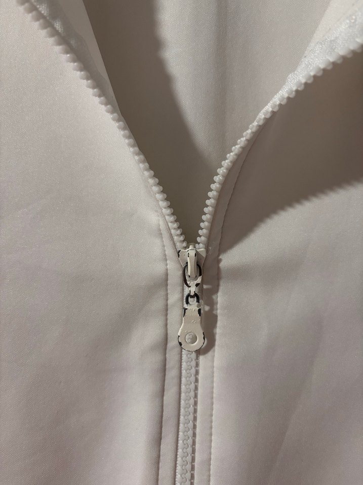 Beyaz Kısa Fermuarlı Kadın Ceket - Görsel 4