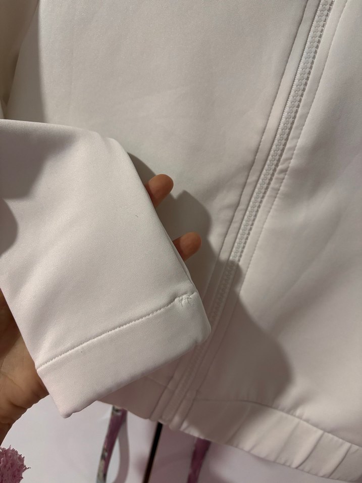 Beyaz Kısa Fermuarlı Kadın Ceket - Görsel 2