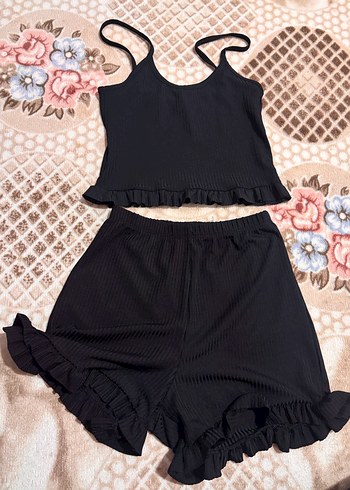 Siyah Mini Kadın Pijama Takımı - Görsel 2